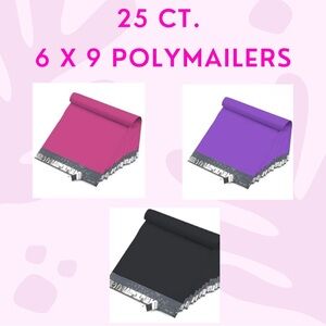 25 Poly Mailers 6x9 Self Seal Adhesive Heavy Duty Black Purple Dark Pink